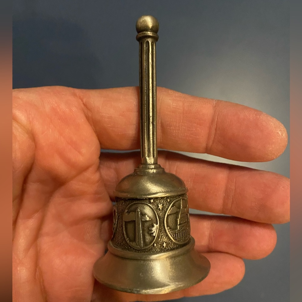 Superb Genuine Pewter 4” Souvenir Bell - Washington, DC